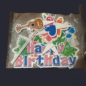 Tropical Happy Birthday Party Banner